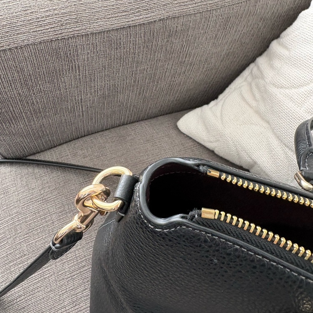 Georgia Black Satchel with Gold Accents - Picture 8 of 11